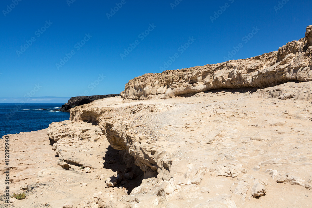 Lime coast near Ajuy village on Fuerteventura island in Spain