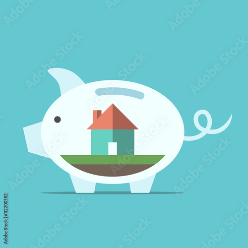 Piggy bank with house