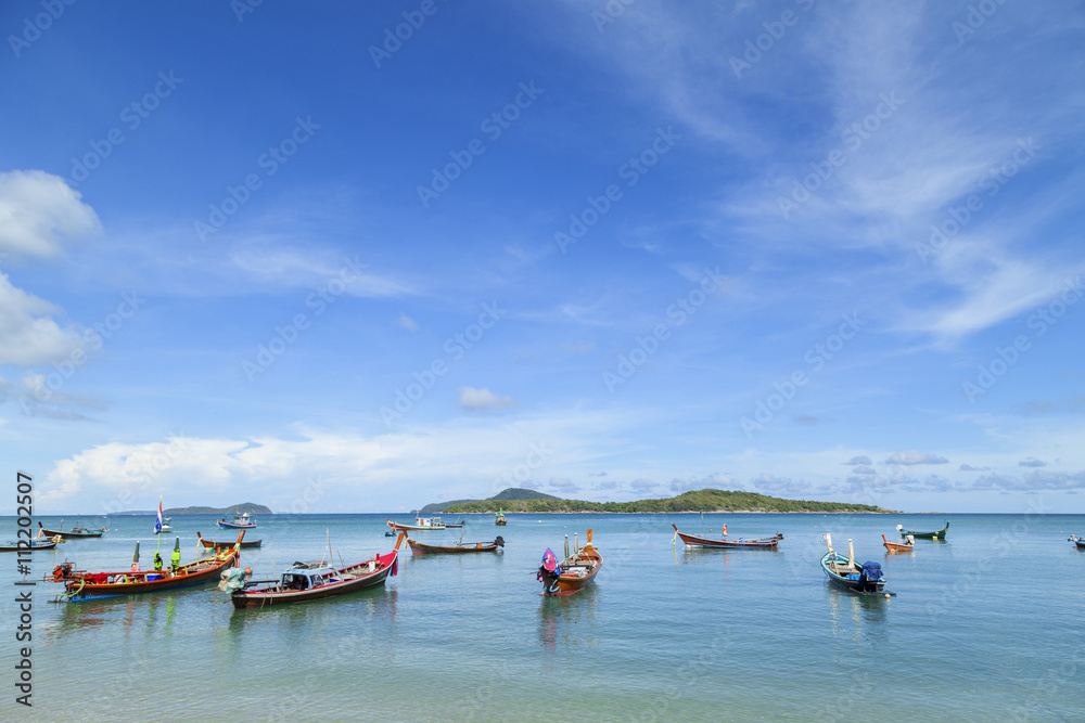 long tail boat at rawai beach ,phuket Thailand.
