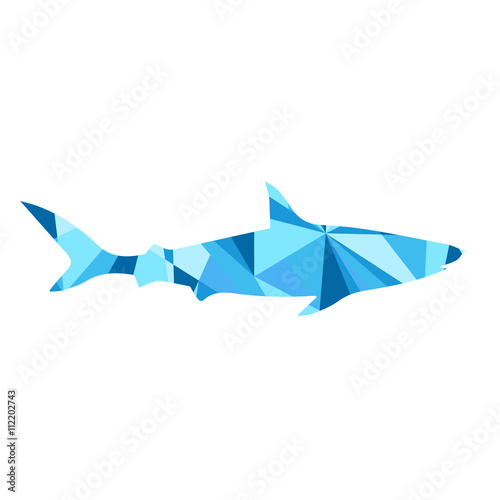 blue shark silhouette. animal