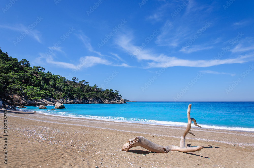 Paradise beach on the Lycian trail in Turkey.