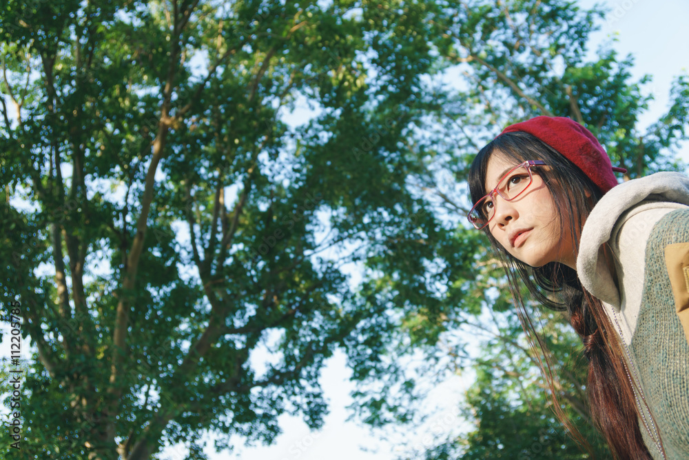 Asian girl in the park