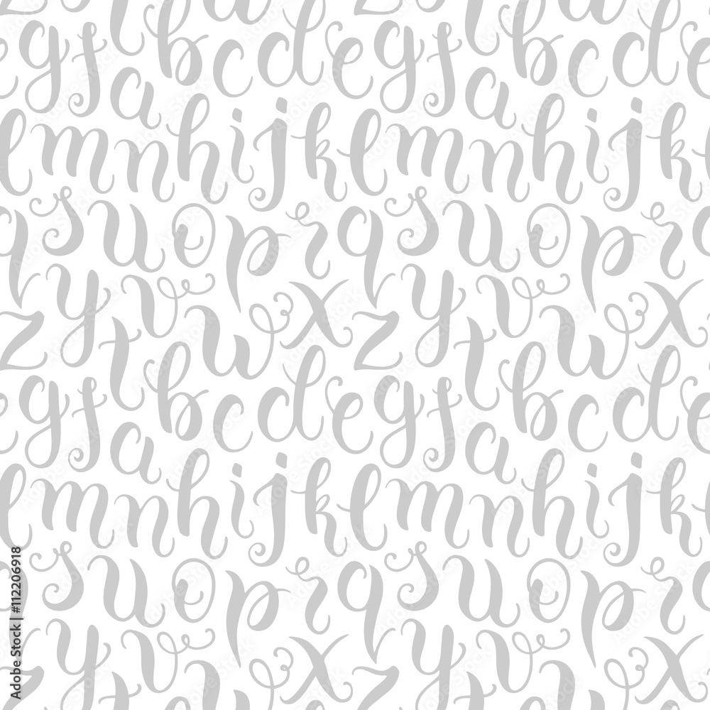 Hand drawn abc letters seamless pattern