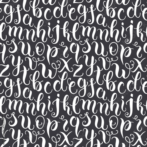 Hand drawn abc letters seamless pattern