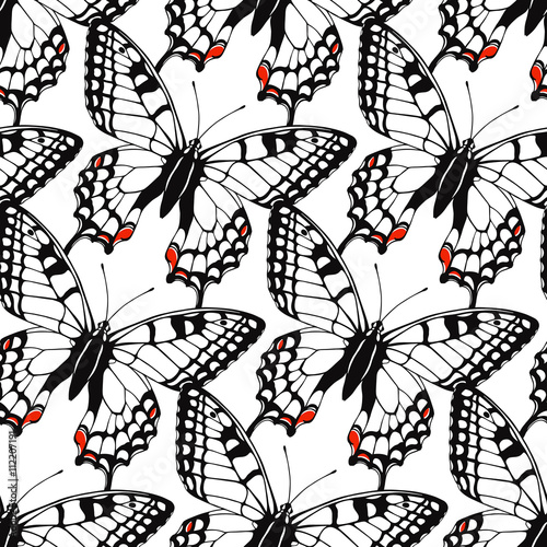 Seamless pattern with butterflies