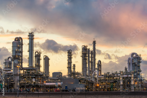 Oil refinery at the harbor in Rotterdam, Netherlands