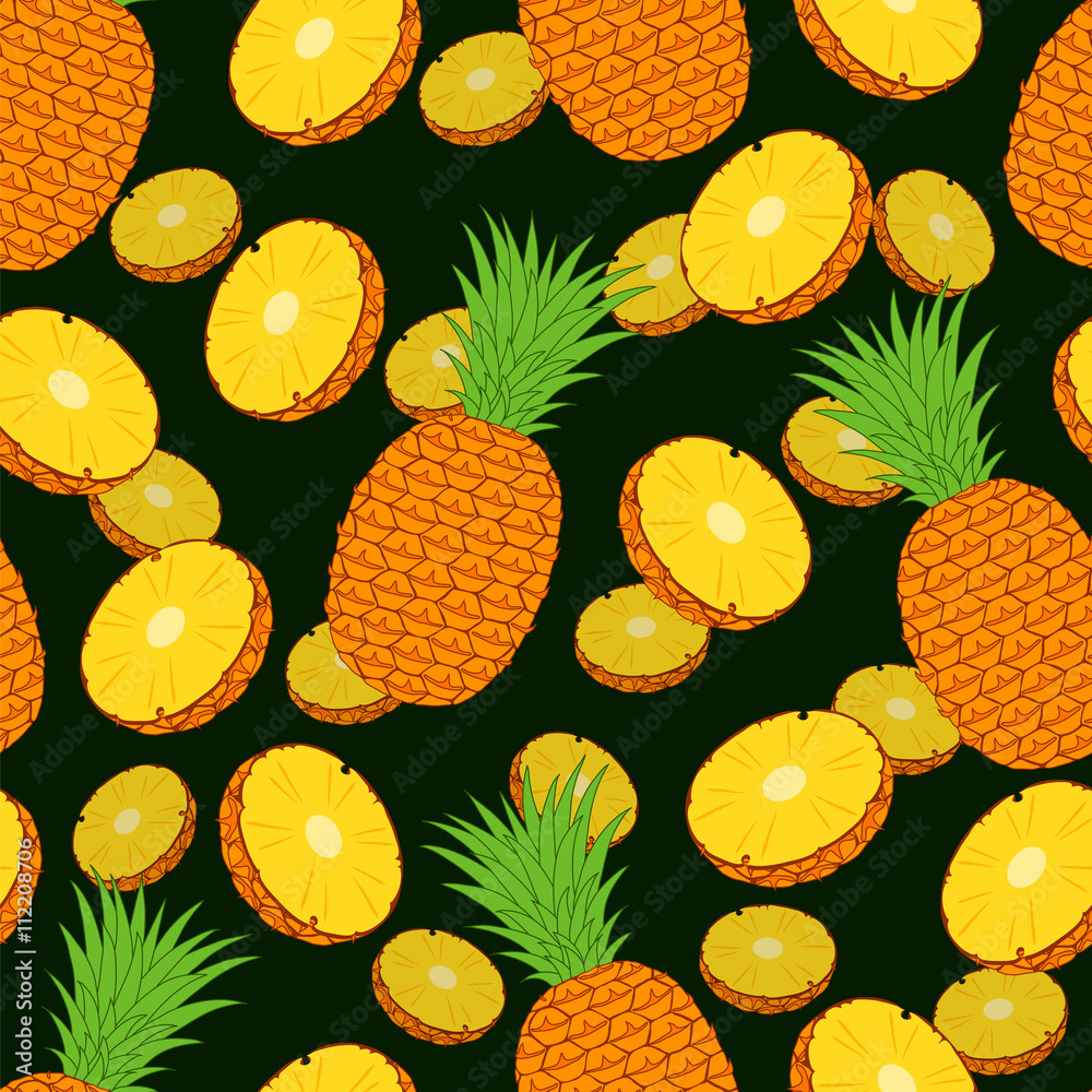 Pineapples seamless pattern Pineapples seamless pattern