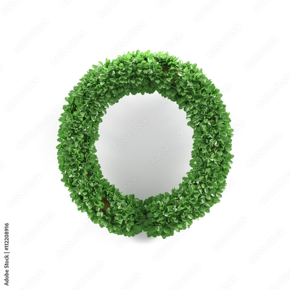 Green leaves O ecology letter alphabet font Green leaves O ecology letter alphabet font