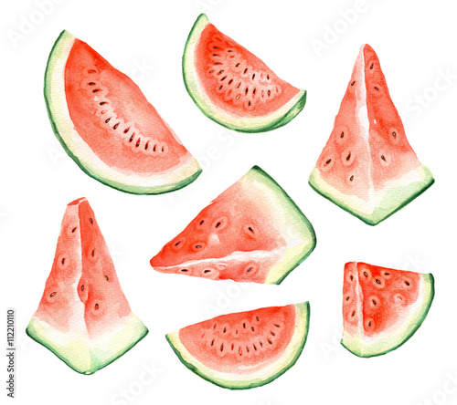 Watercolor watermelon background
