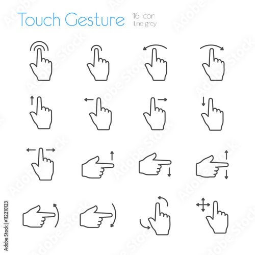 Touch Gesture Icons Line