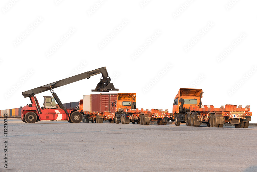 Forklift handling container box loading Forklift handling container box loading