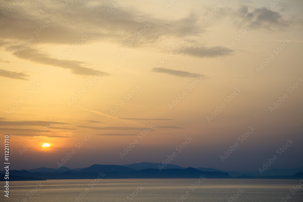 Beautiful sunset at sea