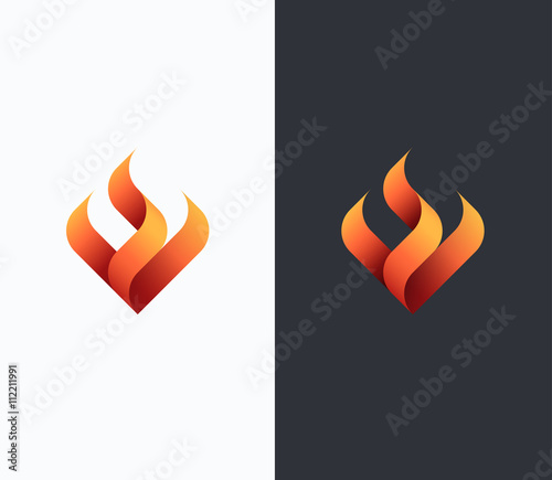Fire, flame concept, isolated conceptual symbol, logo, logotype.