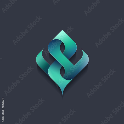 Vector leaf, green tree shape.