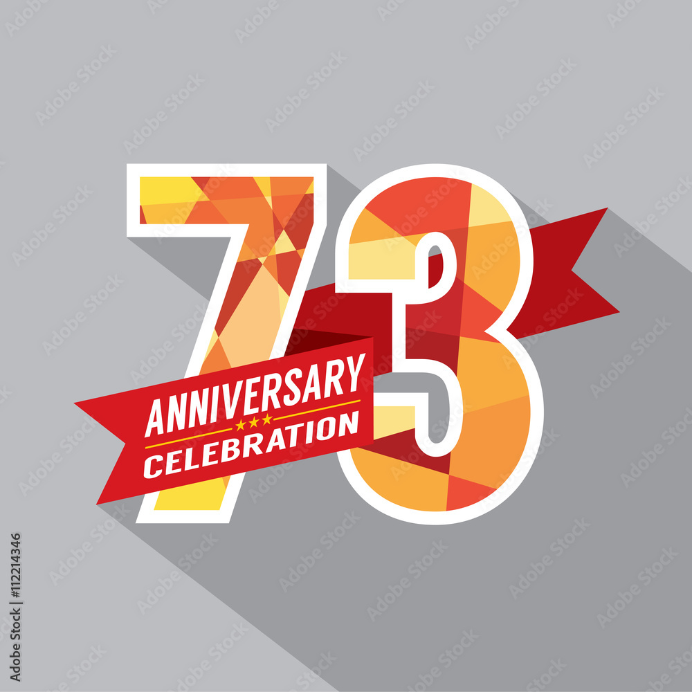 73rd Years Anniversary Celebration Design. 73rd Years Anniversary Celebration Design.
