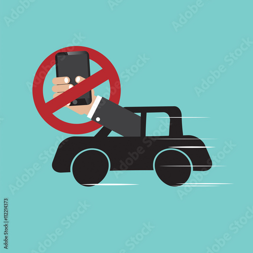 Don't Text And Drive Vector Illustration.