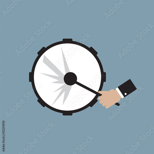 Big Bass Drum Music Instrument Vector Illustration.