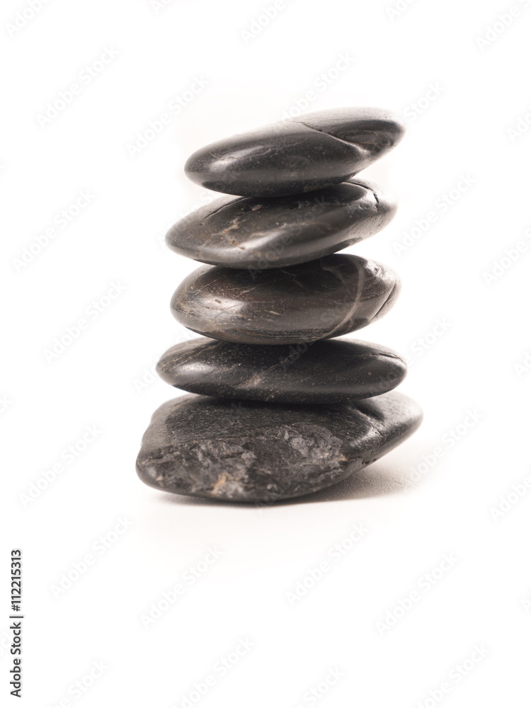 Stacked stones on a white background Stacked stones on a white background