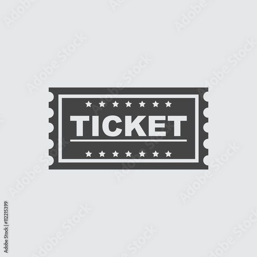 Ticket icon vector flat
