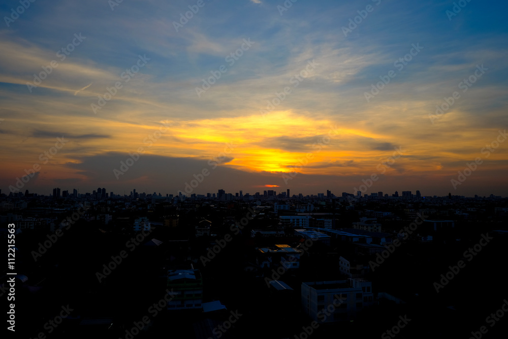 Fototapeta premium evening landscape in Bangkok,Thailand