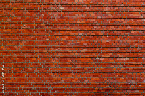 Old red brick wall background with copy space