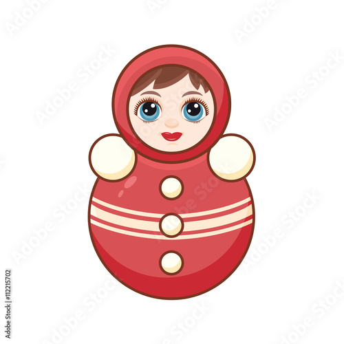 Doll. Daruma doll. Daruma. Tumbling doll. Russian traditional doll. Children's toy. 