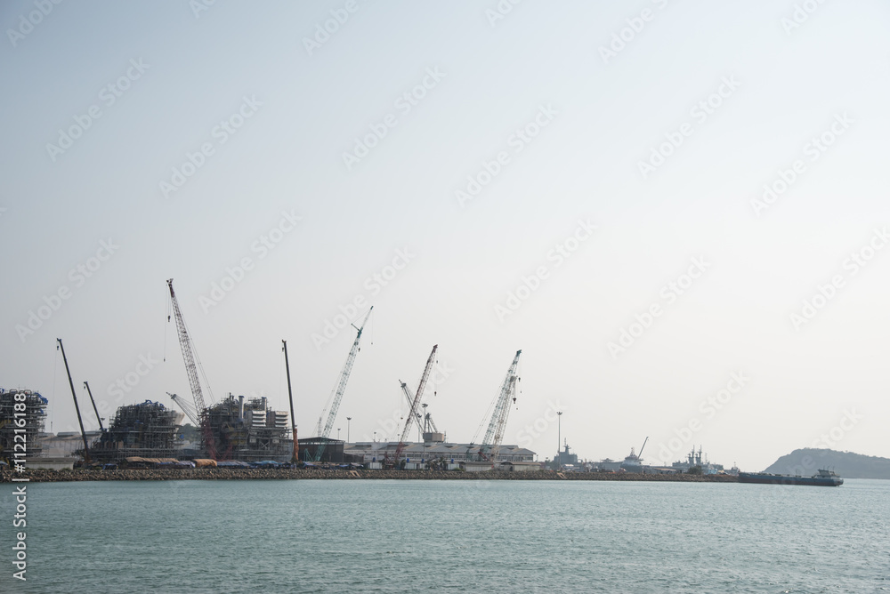 Construction site on the sea