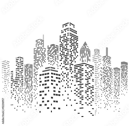 Vector Urban Cityscape Silhouette Illustration photo
