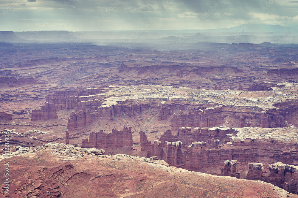 Fototapeta premium Retro toned rainy clouds over Bryce Canyon, USA.