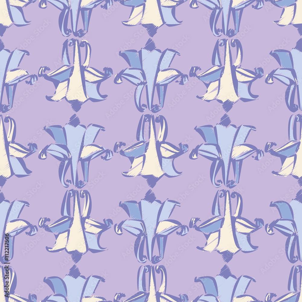 Ethnic boho seamless pattern with decorative flowers. Print. Cloth design, wallpaper.