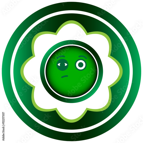 Green icon person with bruise