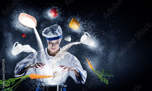 She is magician as cook photo