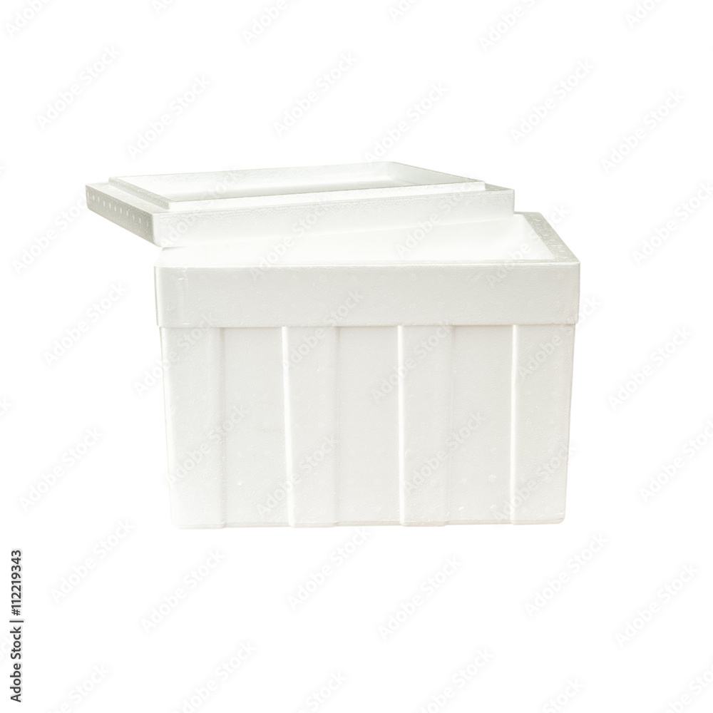 Styrofoam storage box isolated on white background Styrofoam storage box isolated on white background