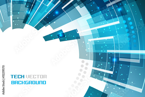 Abstract vector luminous technological futuristic ring with glitter.