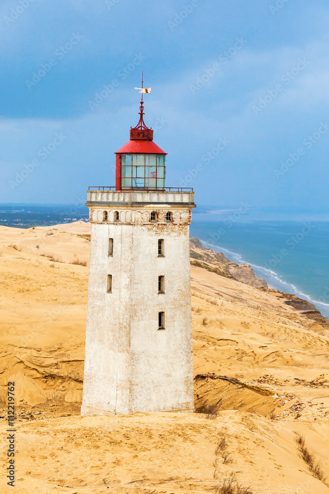 Rabjerg mile a lighthouse on the Danish coast in a sand dune Rabjerg mile a lighthouse on the Danish coast in a sand dune