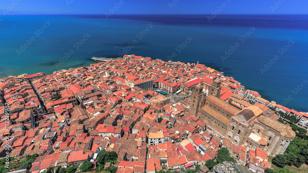 Fantastic Landscape at the italien sicilian Coastal City of Cefa Fantastic Landscape at the italien sicilian Coastal City of Cefa