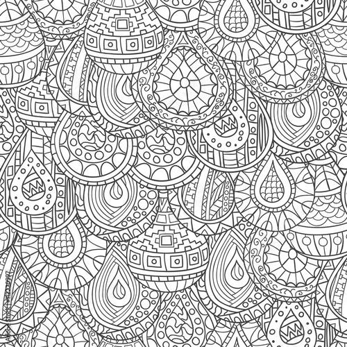 Seamless pattern of hand-drawn abstract, geometric drops,
 zentangl style. 
Vector graphics.
 photo