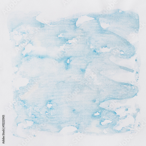 Transparent blue hand drawn watercolor background. © Gray wall studio