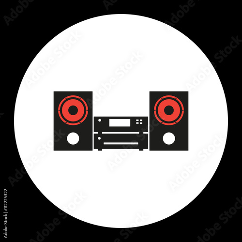 music aparture simple isolated black and red icon eps10