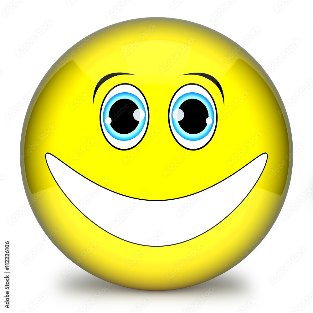 Yellow smiley,emoticon face funny 3d