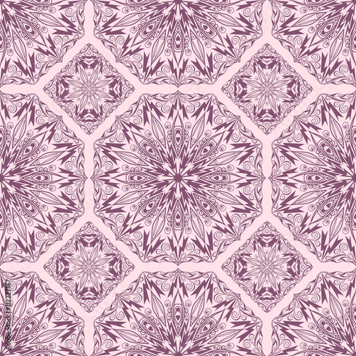 Seamless pattern from abstract elements in ethnic style. Vintage © olhabocharova