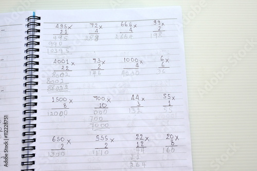 paper with maths calculation
