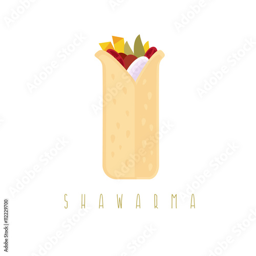 shawarma gyros doner kabob isolated vector design template