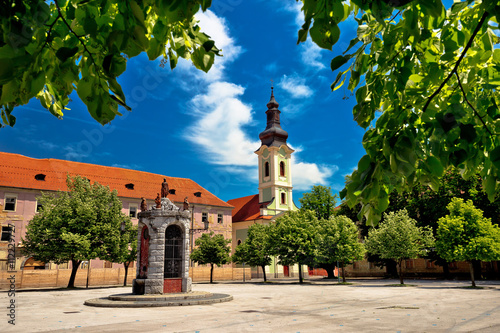 Town of Karlovac square architecture and nature photo