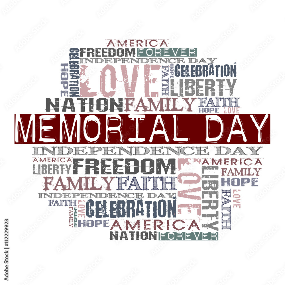 Memorial Day
Different Words on white background 