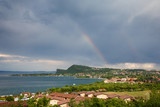 Rainbow over the bay of Lake Garda