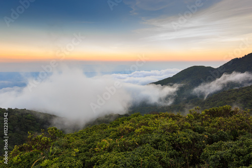 Mist of sea in twilight (Khao Luang Nakhon Si Thammarat, Thailand) © Warinezz