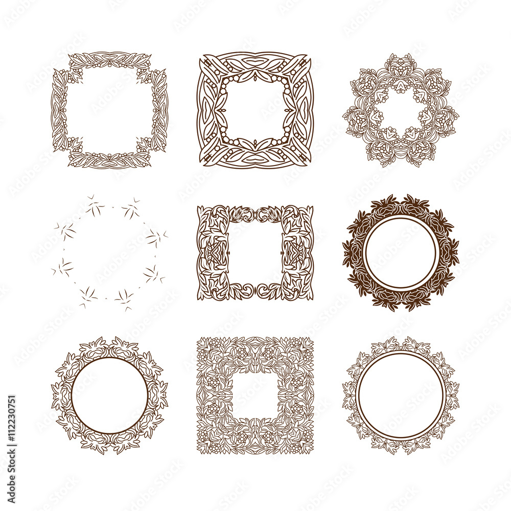 Obraz premium Set of simple linear monograms.