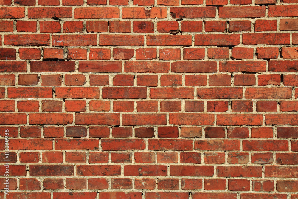 old wall with red bricks