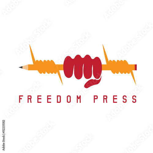 freedom press concept with pencil vector design template